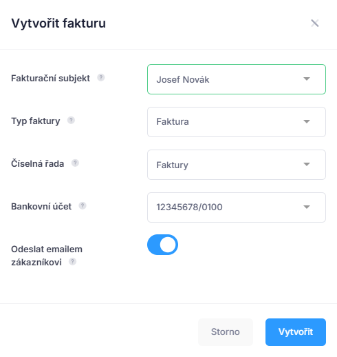 Automatické generování faktur